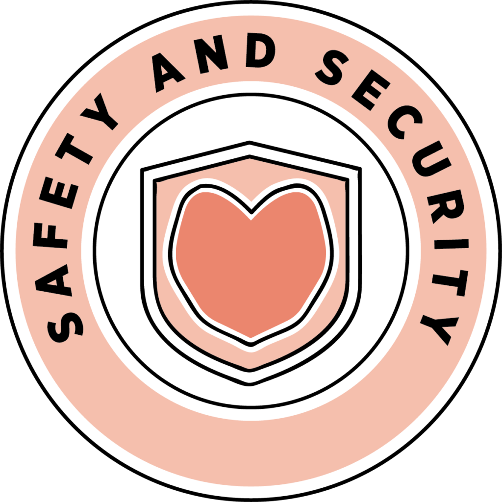 Casa sticker reading safety and security to represent the Casa App.