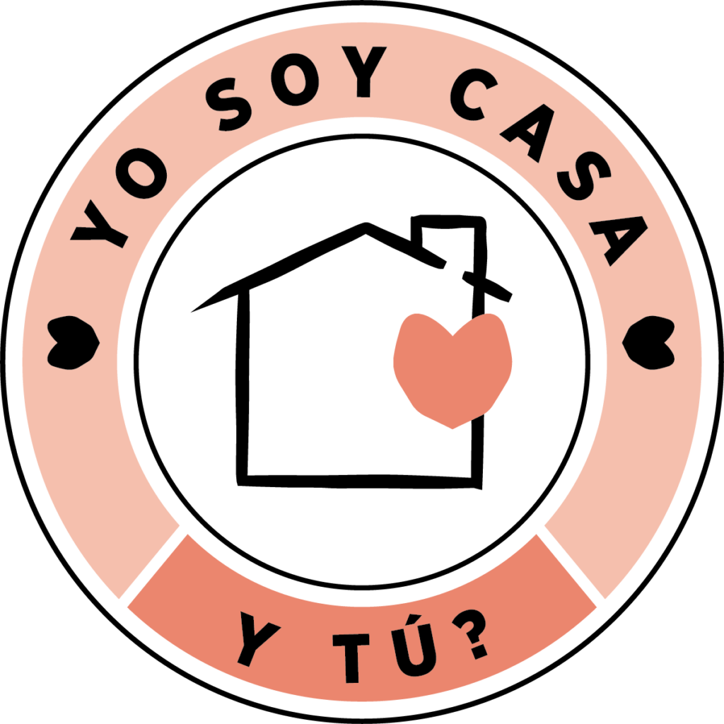 Sticker reading yo soy casa y tú? representing out work culture. 