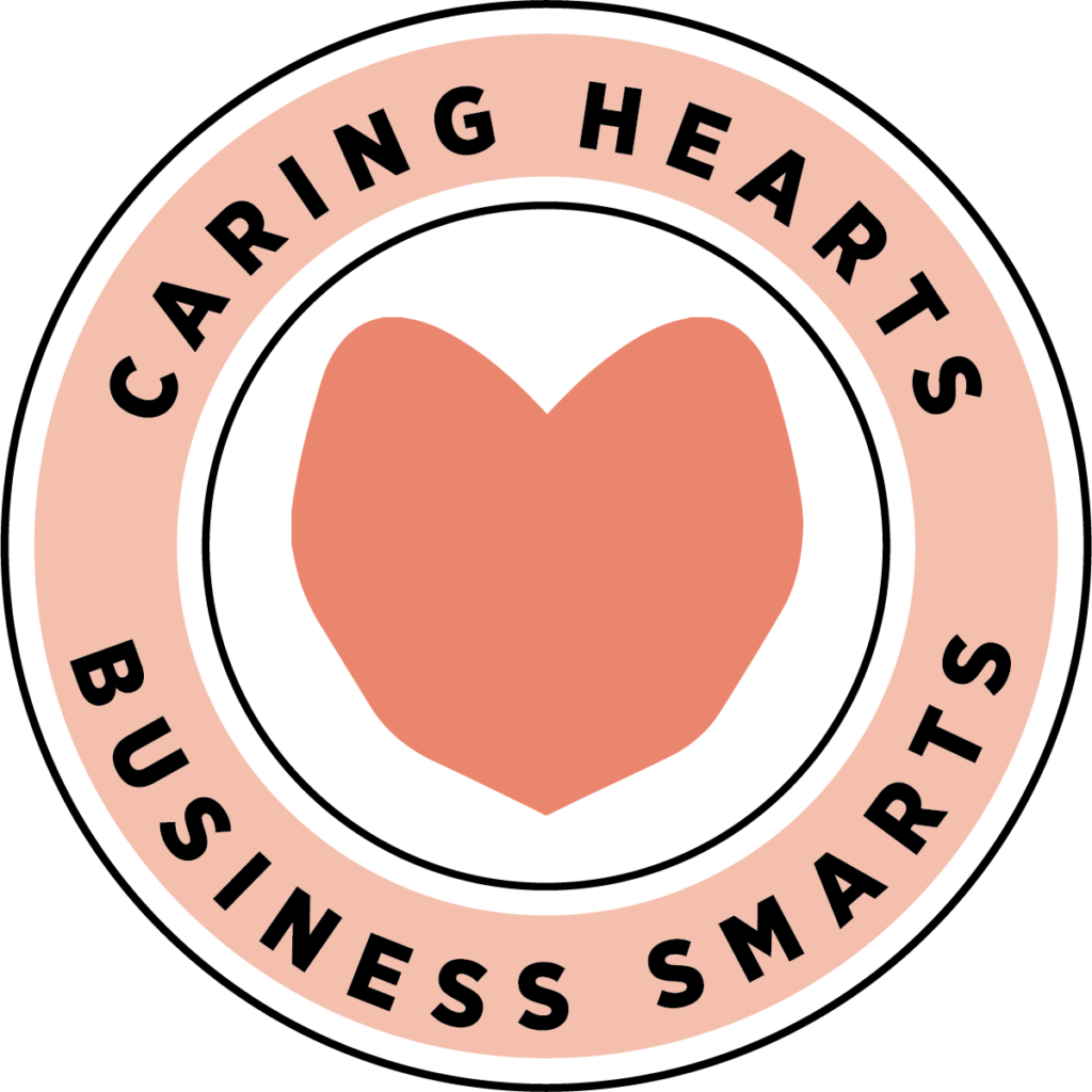 casa franchise sticker reading "caring hearts, business smarts"